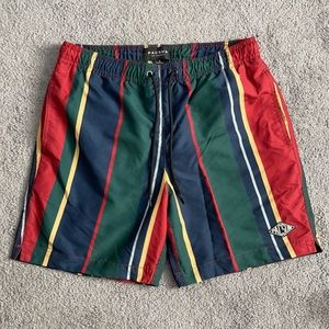 Mens striped swim trunks